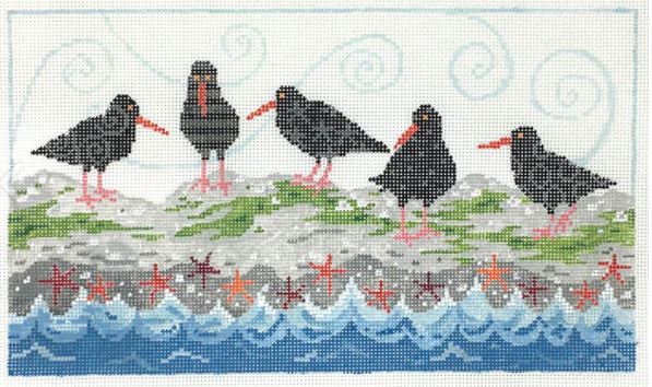 click here to view larger image of Oyster Catchers (hand painted canvases)