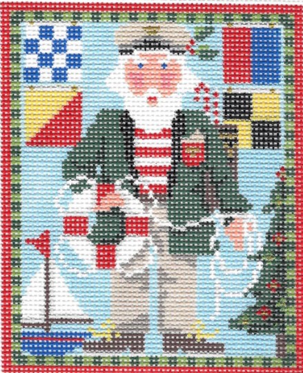 click here to view larger image of Sailing Santa (hand painted canvases)
