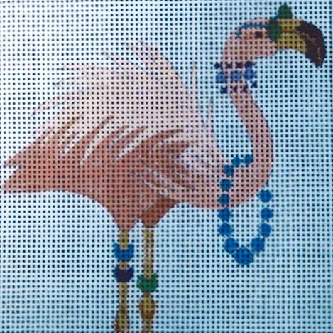 click here to view larger image of Flamingo - Sunglasses/Beads (hand painted canvases)