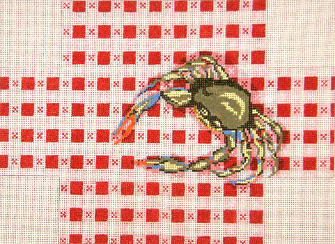 click here to view larger image of Crab on Tablecloth  (hand painted canvases)