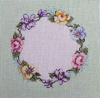 click here to view larger image of Floral Wreath (hand painted canvases)