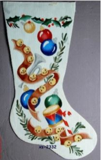 click here to view larger image of Jingle Bells Stocking (hand painted canvases)