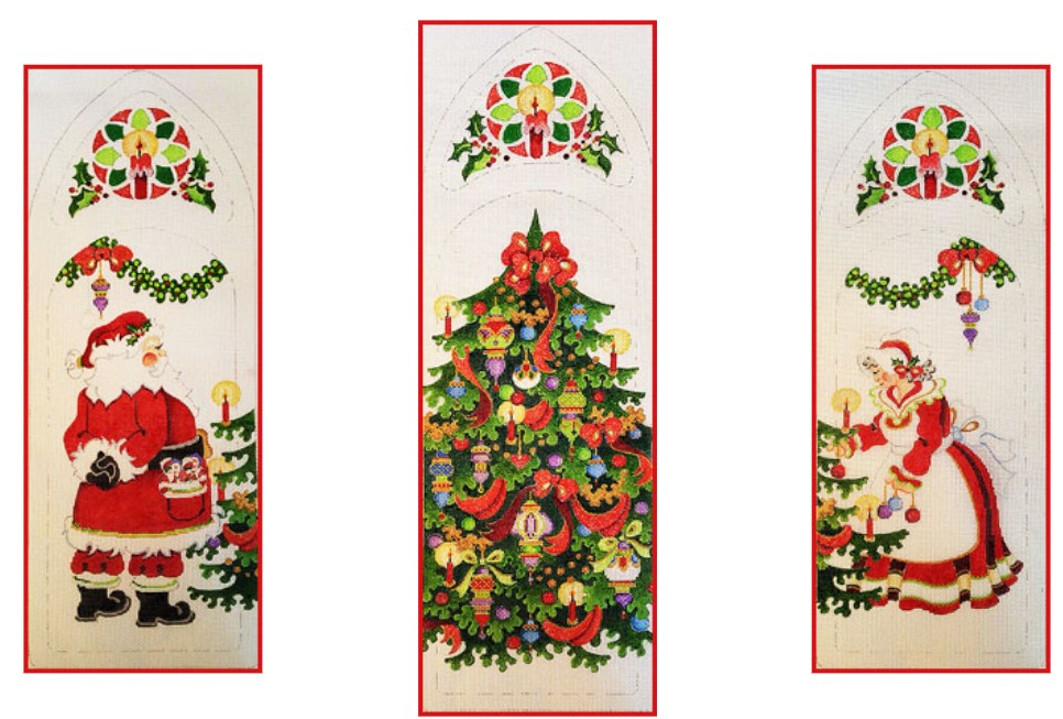 click here to view larger image of Santa Triptych (Set of 3) (hand painted canvases)