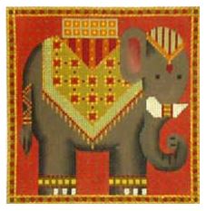click here to view larger image of Elephant Walk/Orange  (hand painted canvases)