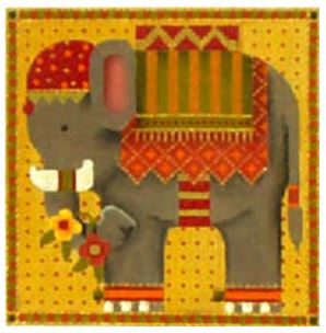 click here to view larger image of Elephant Walk/Gold (hand painted canvases)