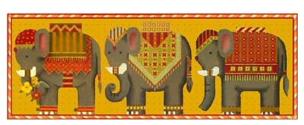 click here to view larger image of Elephant Walk  (hand painted canvases)