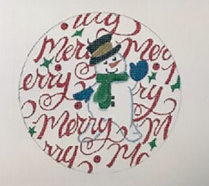 click here to view larger image of Merry Merry/Snowman (hand painted canvases)