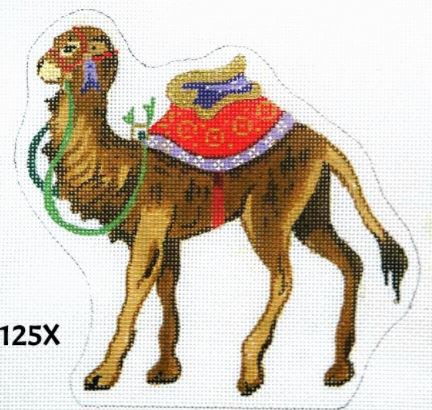 click here to view larger image of Nativity - Standing Camel/ Red & Lavender Trappings (hand painted canvases)