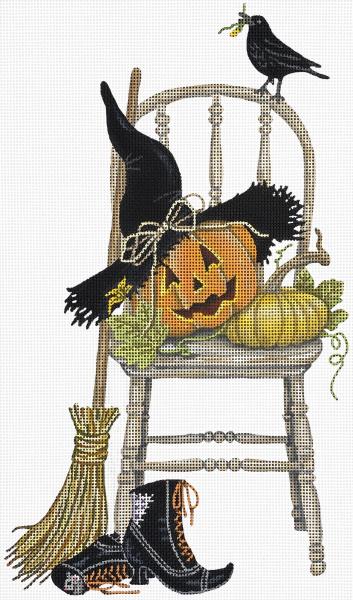 click here to view larger image of Halloween Chair (hand painted canvases)