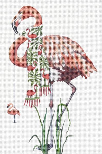 click here to view larger image of Winter Flamingo (hand painted canvases)