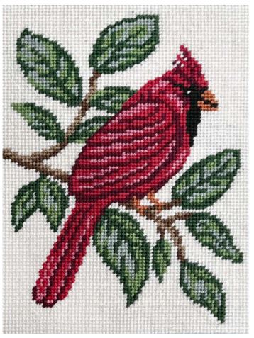 click here to view larger image of Canoodles Kit - Cardinal (needlepoint kits)