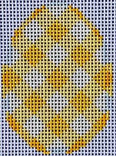 click here to view larger image of Yellow Gingham Mini Egg  (hand painted canvases)