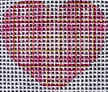 click here to view larger image of Pink/Plaid Heart (hand painted canvases)