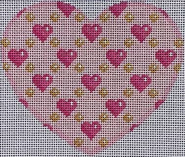 click here to view larger image of Hearts/Dots Repeat Heart (hand painted canvases)