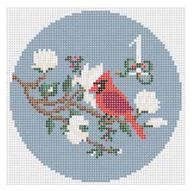 click here to view larger image of Southern Christmas Day 1 - Cardinal in Magnolia Tree (hand painted canvases)