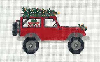 click here to view larger image of Holiday Jeep (includes stitch guide) (hand painted canvases)