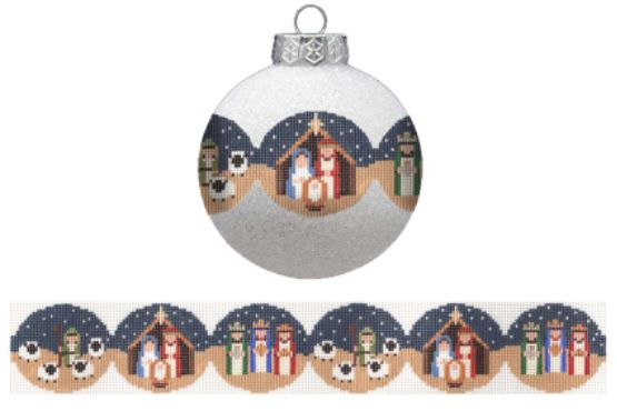 click here to view larger image of Ornament Band - Nativity (hand painted canvases)