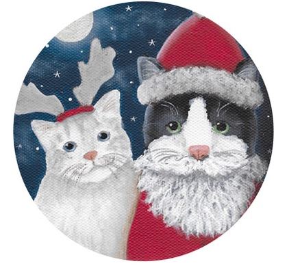 click here to view larger image of Two Cats (hand painted canvases)