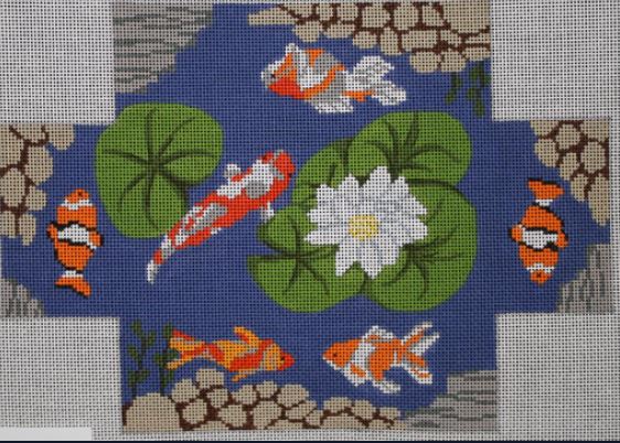 click here to view larger image of Koi Pond Brick Cover (hand painted canvases)