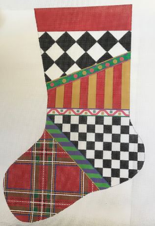 click here to view larger image of MC Inspired Christmas Mini Stocking  (hand painted canvases)