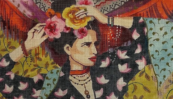 click here to view larger image of Frida and Fabrics (hand painted canvases)