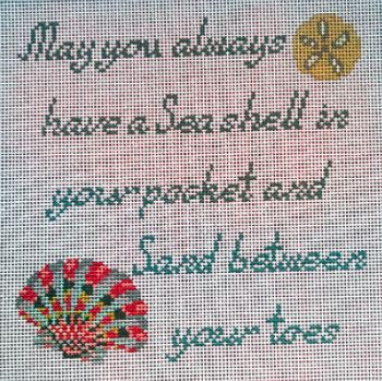 click here to view larger image of Seashells/Sand (hand painted canvases)