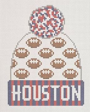 click here to view larger image of Football Beanie - Houston (hand painted canvases)