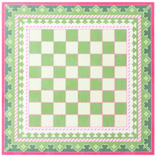 click here to view larger image of The Gambit Chessboard - Green/Pink (printed canvas)