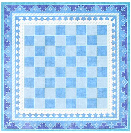 click here to view larger image of The Gambit Chessboard - Blue (printed canvas)