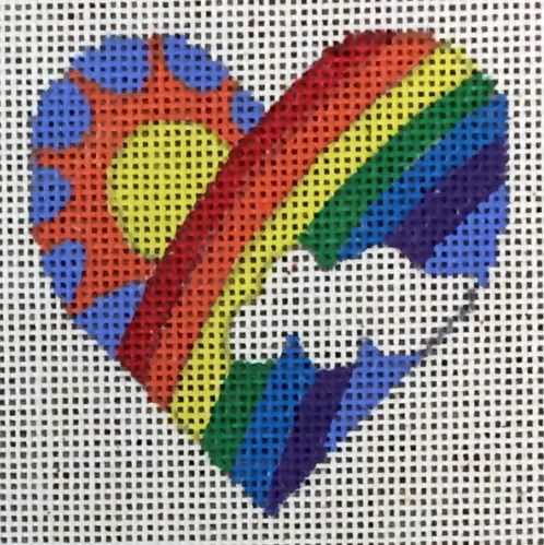 click here to view larger image of Heart Rainbow I (hand painted canvases)