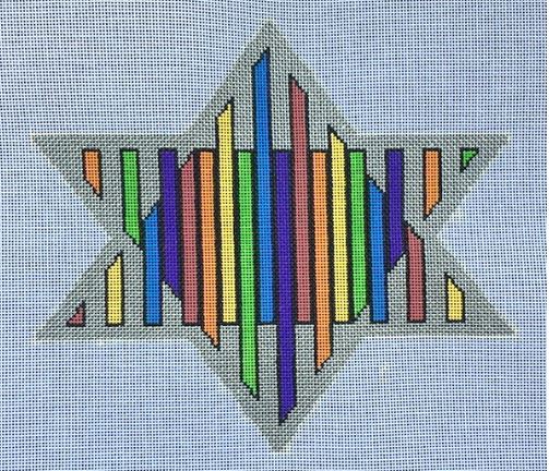 click here to view larger image of Star of David/Stripes (hand painted canvases)