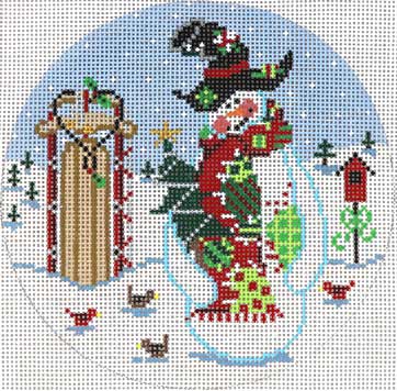 click here to view larger image of Patchwork Snowman (hand painted canvases)