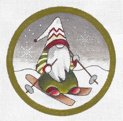 click here to view larger image of Gnome Skiing (hand painted canvases)