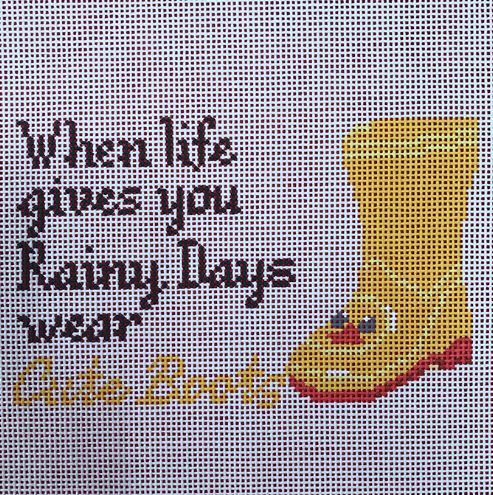 click here to view larger image of When Life Gives You Rain Wear Cute Boots (hand painted canvases)