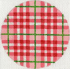 click here to view larger image of Christmas Plaid Ornament (hand painted canvases 2)