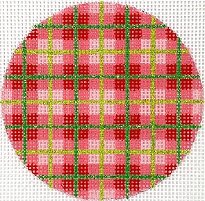 click here to view larger image of Christmas Plaid Red/Watermelon/Gingham (hand painted canvases 2)