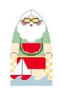 click here to view larger image of August Santa w/Stitch Guide (hand painted canvases)
