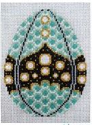click here to view larger image of Jeweled and Scalloped Egg (hand painted canvases)