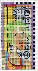 click here to view larger image of Eye Glass Case Green Hair (hand painted canvases)
