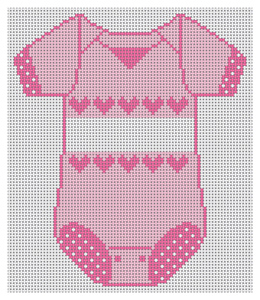 click here to view larger image of Baby Onesie - Pink  (hand painted canvases)