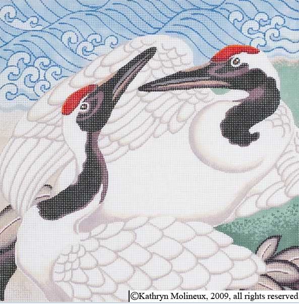 click here to view larger image of Japanese Crane Pillow 2 (hand painted canvases)