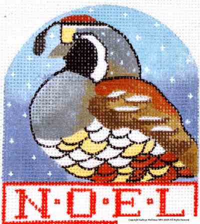 click here to view larger image of Quail Ornament (hand painted canvases)