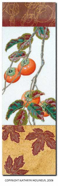 click here to view larger image of Four Seasons Scroll - Fall/Persimmons (hand painted canvases)