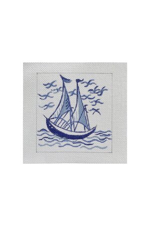 click here to view larger image of Delft Tiles - Ship (hand painted canvases)