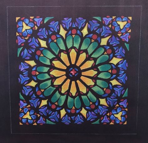 click here to view larger image of Stained Glass Window on Black (hand painted canvases)