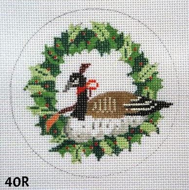 click here to view larger image of Canadian Goose & Wreath (hand painted canvases)