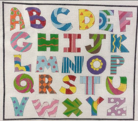 click here to view larger image of Geometric Alphabet (hand painted canvases)