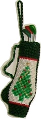 click here to view larger image of Golf Bag - Single Christmas Tree (hand painted canvases)