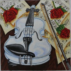 click here to view larger image of White Violin (hand painted canvases)