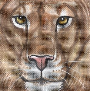 click here to view larger image of Lion Coaster (hand painted canvases)